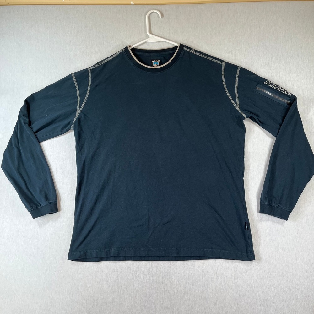 Kuhl Kommando Wildfibre Mens XL Long Sleeve Organic Cotton Shirt Navy Blue